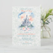 Bloemen Magische Prinses Kasteel Uitnodiging (Staand voorkant)