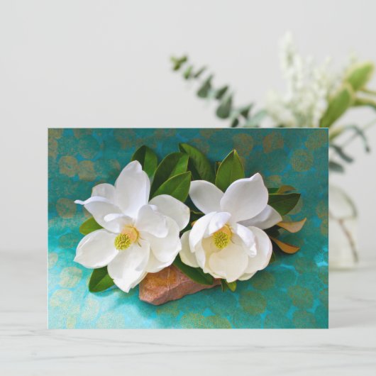 Bloemen | Magnolia Flower Bedankkaart (Staand voorkant)
