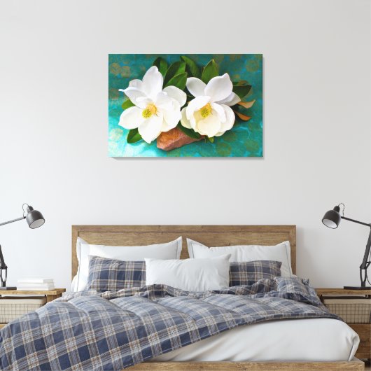 Bloemen | Magnolia Flower Canvas Afdruk (Insitu (Slaapkamer))