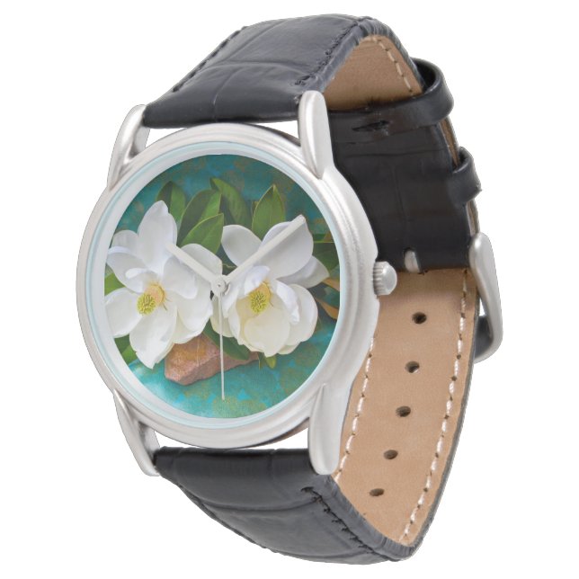 Bloemen | Magnolia Flower Horloge (Gekanteld)