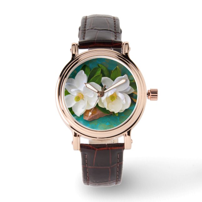 Bloemen | Magnolia Flower Horloge (Voorkant)