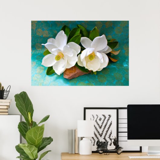 Bloemen | Magnolia Flower Poster (Thuiskantoor)