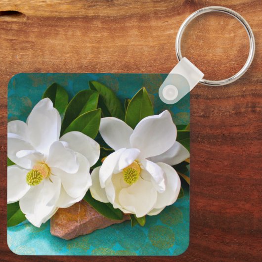 Bloemen | Magnolia Flower Sleutelhanger (Achterkant)
