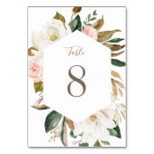 Bloemen Magnolia Neutraal Beige Blush Tafelnummer (Achterkant)