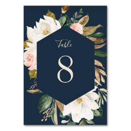 Bloemen Magnolia Neutral Navy Blush Tafelnummer
