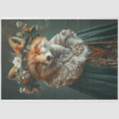 Bloemen Maid Marian Queen Fox Decoupage Tissuepapier (Voorkant)