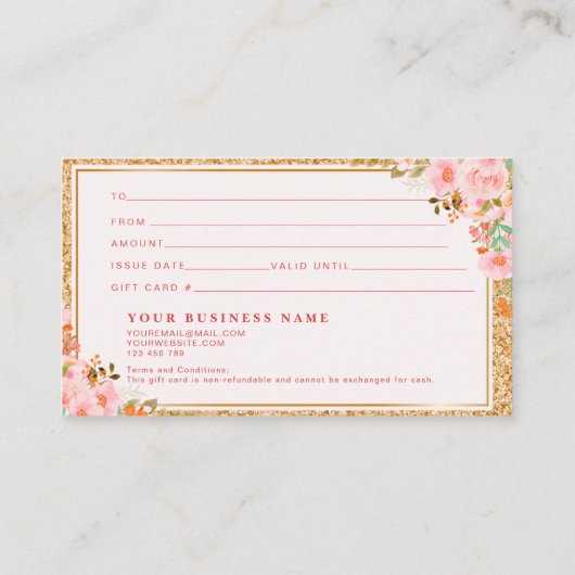 Bloemen Make-up Artiest Beauty Hair Salon Gift Kaa Visitekaartje (Achterkant)