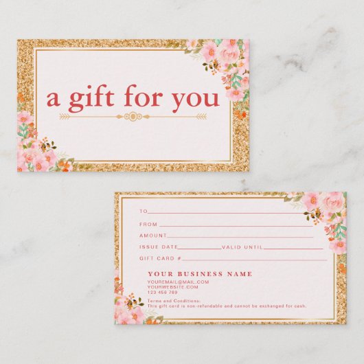 Bloemen Make-up Artiest Beauty Hair Salon Gift Kaa Visitekaartje (Voorkant / Achterkant)