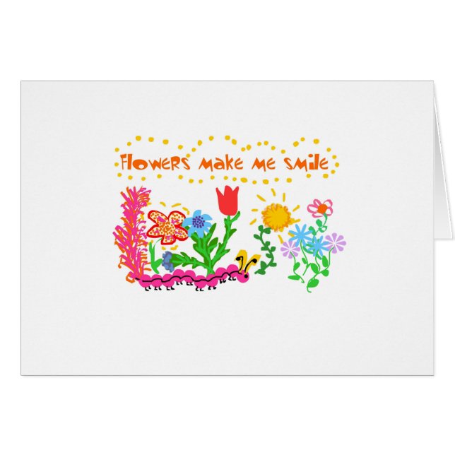 Bloemen maken me glimlachen T-shirts en cadeautjes (Voorkant Horizontaal)