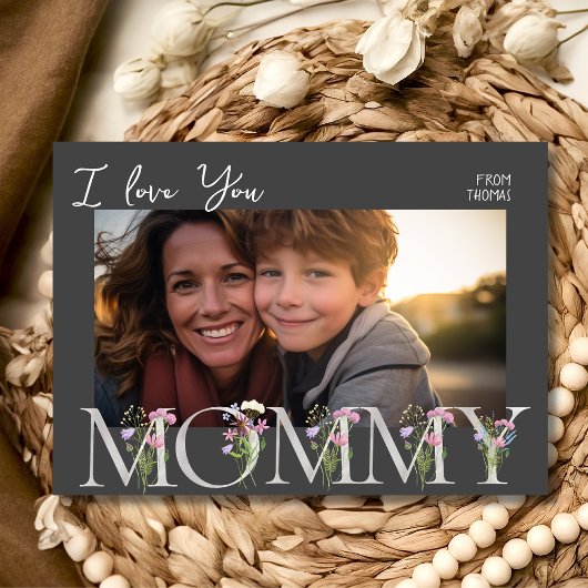 Bloemen mam foto Moederdag Feestdagenkaart