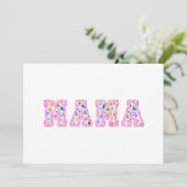 Bloemen Mama Retro Moeder Boho Kaart (Staand voorkant)