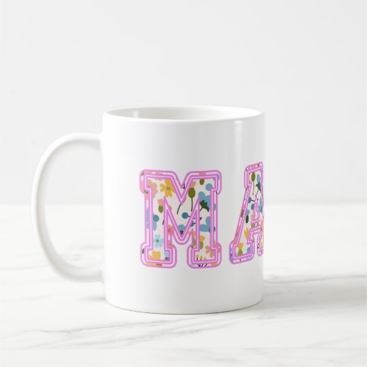 Bloemen Mama Retro Moeder Boho Koffiemok (Links)