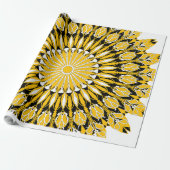 Bloemen Mandala Art Vector Cadeaupapier (Uitgerold)