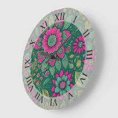 Bloemen Mandala Bloesems roze groen Grote Klok (Hoek)