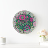 Bloemen Mandala Bloesems roze groen Grote Klok (Huis)