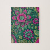 Bloemen Mandala Bloesems roze groen Legpuzzel (Verticaal)