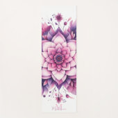 Bloemen Mandala Chic Elegant Zen Naam Monogram Yogamat (Voorkant)
