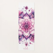 Bloemen Mandala Chic Elegant Zen Naam Monogram Yogamat (Achterkant)