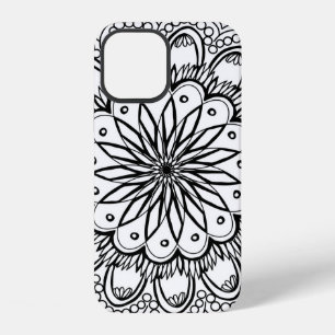 Bloemen mandala hand tekening iPhone 12 hoesje