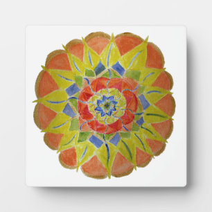 Bloemen Mandala Handbeschilderd 5.25 x 5.25 met Ez Fotoplaat