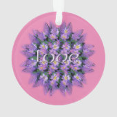 Bloemen Mandala Hope Love Optioneel Acryl Ornament (achterkant)
