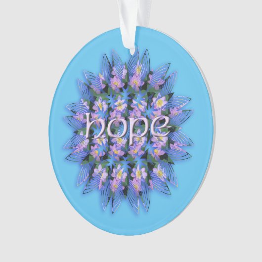 Bloemen Mandala Hope Love Optioneel Acryl Ornament (voorkant)