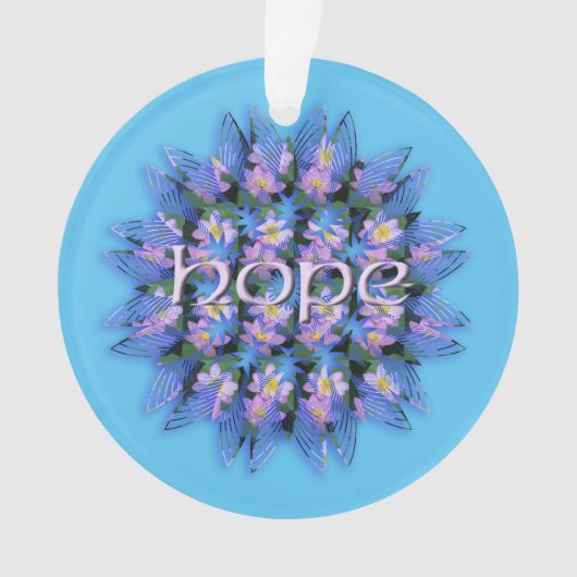 Bloemen Mandala Hope Love Optioneel Acryl Ornament (voorkant)