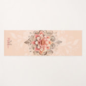 Bloemen Mandala Koraal Roze Mocha Chique Naam Mono Yogamat (Voorkant (horizontaal))