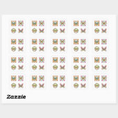 Bloemen Mandala met Vlinder Art 4 Pack Stickers (Vel)
