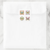 Bloemen Mandala met Vlinder Art 4 Pack Stickers (Tas)