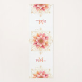 Bloemen Mandala Perzik Roze Koraal Chique Naam Mon Yogamat (Voorkant)