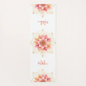 Bloemen Mandala Perzik Roze Koraal Chique Naam Mon Yogamat (Achterkant)