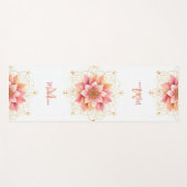 Bloemen Mandala Perzik Roze Koraal Chique Naam Mon Yogamat (Voorkant (horizontaal))