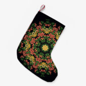 Bloemen mandala: rood, geel . kleine kerstsok (Voorkant (Hangend))