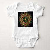 Bloemen mandala: rood, geel . romper (Voorkant)