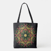 Bloemen mandala: rood, geel . tote bag (Achterkant)