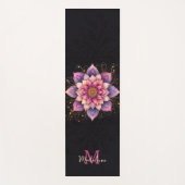 Bloemen Mandala Roze Paarse Elegante Naam Monogram Yogamat (Voorkant)