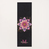 Bloemen Mandala Roze Paarse Elegante Naam Monogram Yogamat (Achterkant)