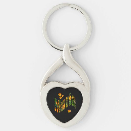 Bloemen Maria naam, Keyring Sleutelhanger (Voorkant)