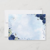 Bloemen Marine Blauw Zilver Prinses Tiara Quincean Save The Date (Achterkant)