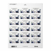 Bloemen, marineblauwe bruiloft, marine en roze, el etiket (Full Sheet)