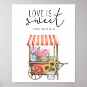 Bloemen markt - Liefde is zoet neem een traktatie Poster (Voorkant)