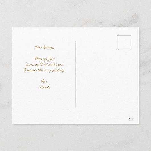 Bloemen Marmeren Orchideeën Bruidsmeisje Briefkaar Feestdagenkaart (Achterkant)