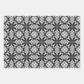 Bloemen Marokkaanse Tegel, koraal roze, groen, zwa Inpakpapier Vel (Voorkant 3)