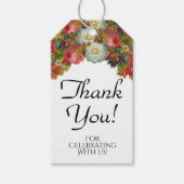  Bloemen Marsala Bourgondië bruiloft gunst Cadeaulabel (Voorkant)