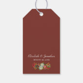  Bloemen Marsala Bourgondië bruiloft gunst Cadeaulabel (Achterkant)
