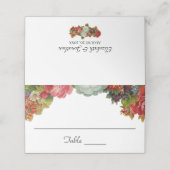  Bloemen Marsala Bourgondië Trouwtafel Plaatskaartje (Buitenkant ongevouwen)