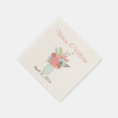 Bloemen Mason Jar Custom Bruiloft Servet (Hoek)