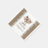 Bloemen Mason Jar en Burlap Lace Rustieke bruiloft Servet (Hoek)