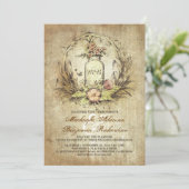 Bloemen Mason Jar rustieke bruiloft Kaart (Staand voorkant)